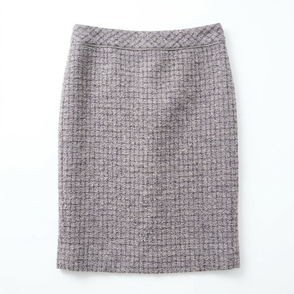 J CREW No.2 Pencil Skirt Gray Metallic Boucle Back Vent Lined Career Womens 4
